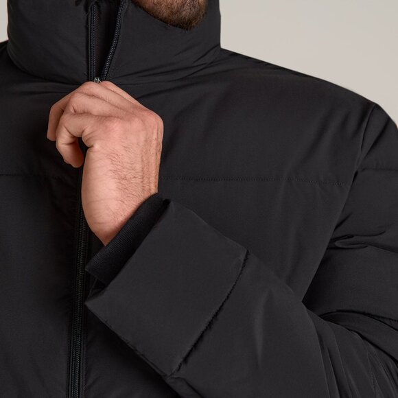 American Tall Stand Collar Puffer Coat Jacket for Tall Men in Black Size XLXL / - Picture 2 of 3